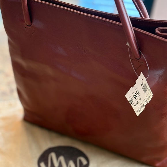 Vintage Monsac Leather Handbag Tote - Picture 4 of 5